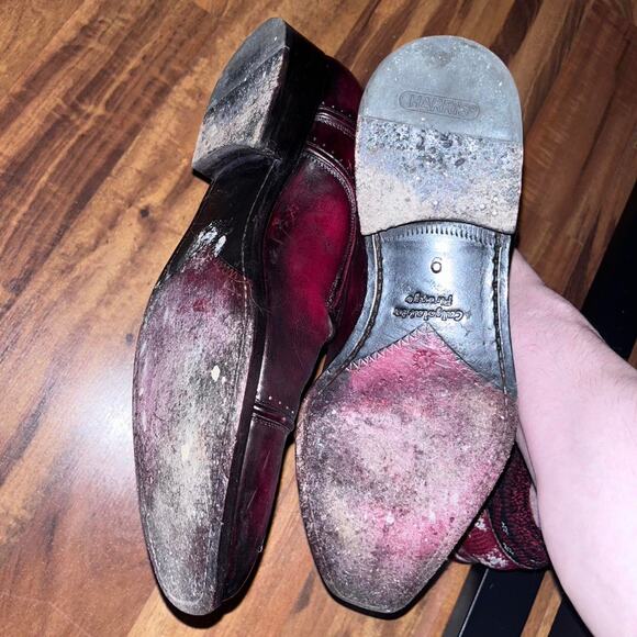 Calzoleria Harris Barney’s New York Cap Toe Wingtip Shoes Size 9 Oxblood Red - Picture 7 of 7